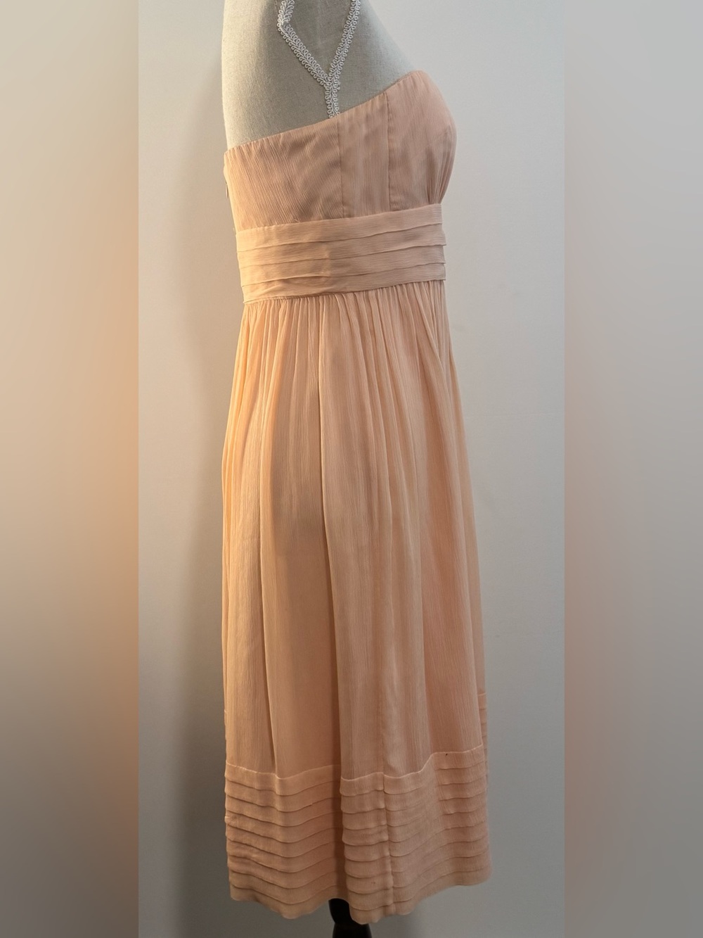 J. Crew 100% Silk Dress Peach Strapless Lined Size 6 - Picture 3 of 14